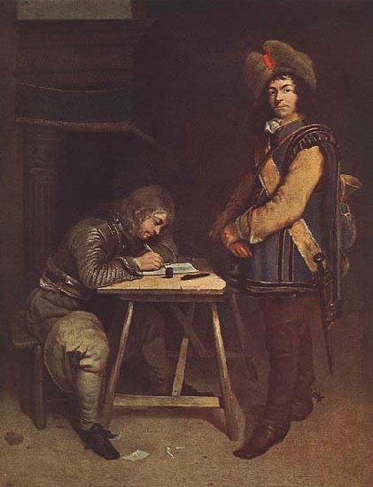 TERBORCH, Gerard Officer Writing a Letter oil painting image